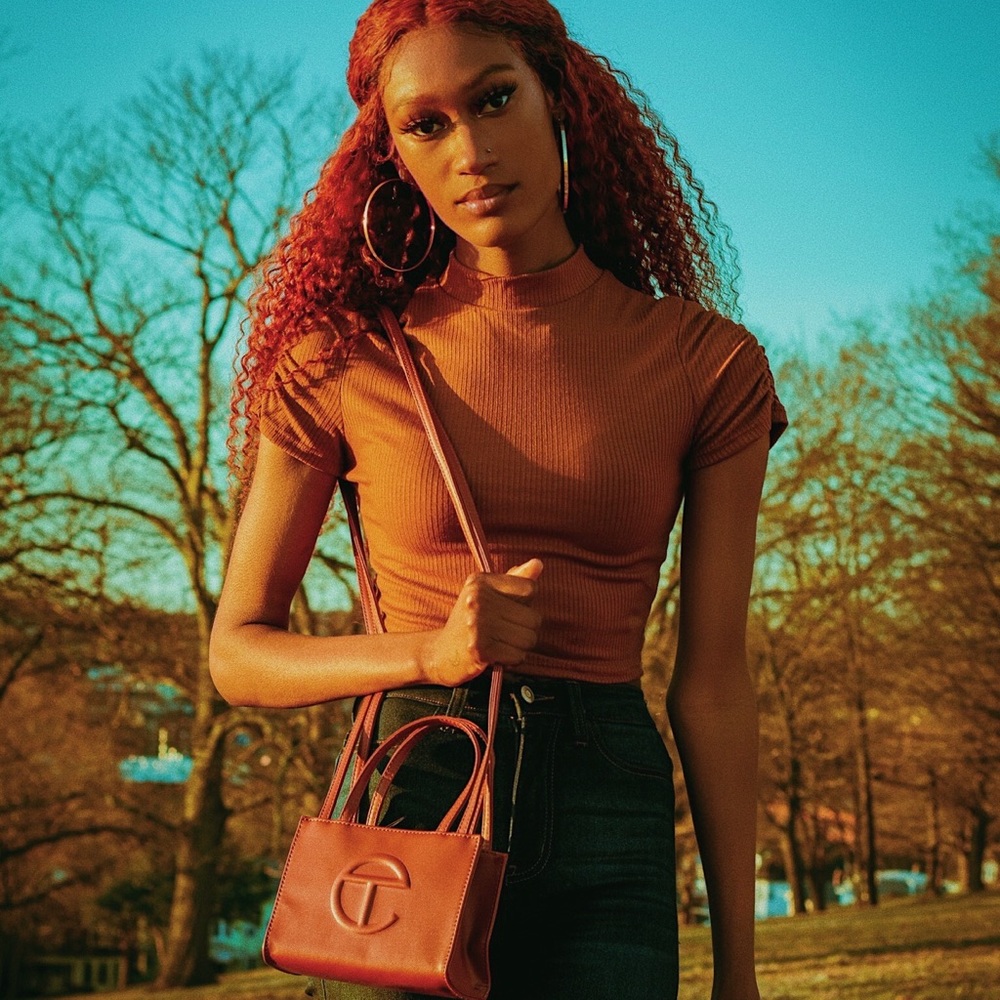 Brown Telfar Crossbody Bag